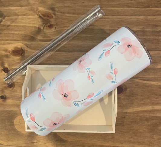 Pink Floral 20 oz Tumbler